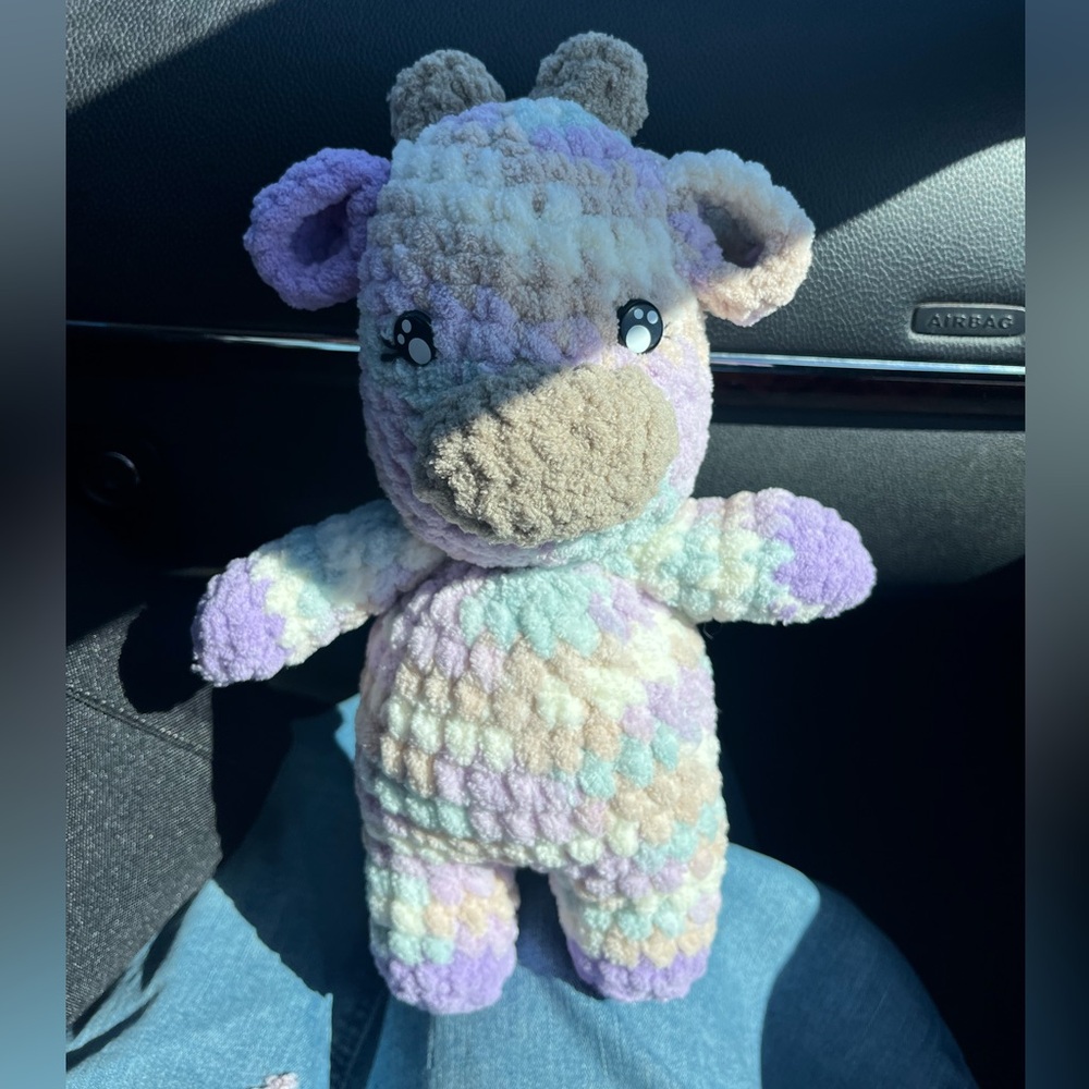 **Please read Description** Crochet Cow Amigurumi Lilac and mixed colors